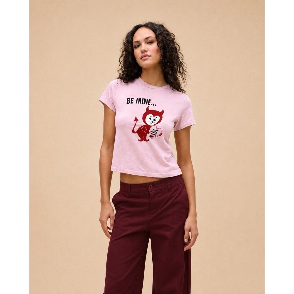 Daydreamer Be Mine Pink Shirt Size S Womens Short Sleeve NWT